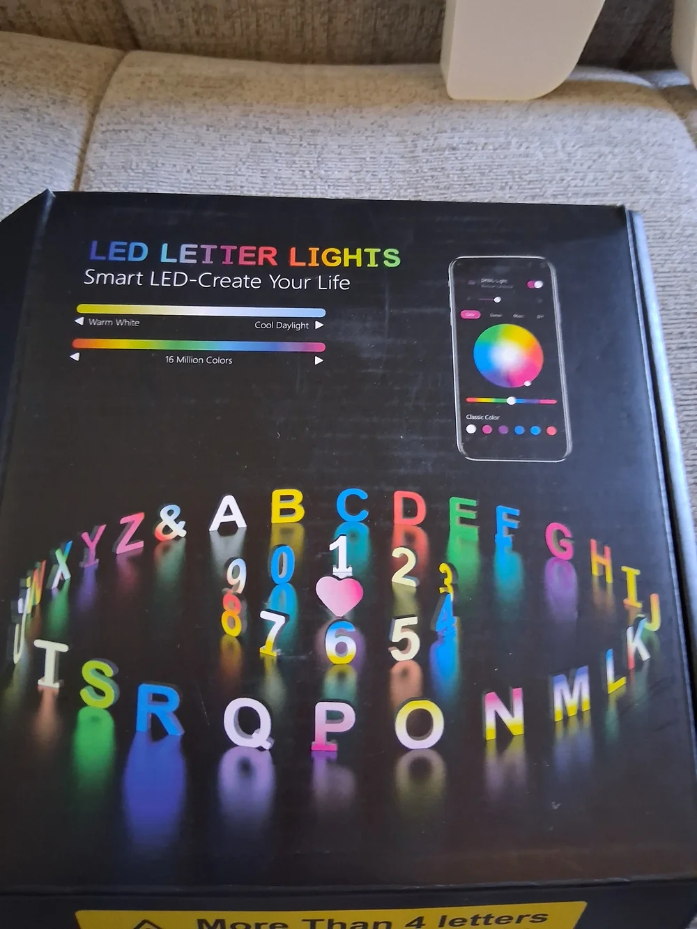 White  Decorative Letter M LED Wall Accent -nib Electric